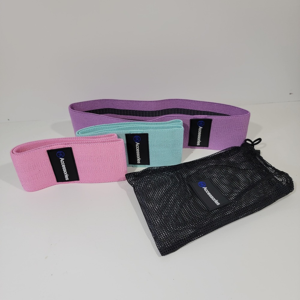 HK Accessories Fabric Resistance Bands Set 3 Piece Non-Slip Glute Workout Loops